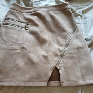 Suede mini skirt